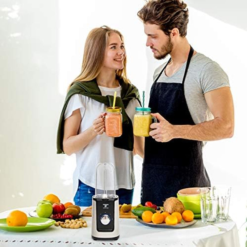 2 in 1 Personal Blender with Additional Blender Cups, Amazing Bullet Blenders for Making Smoothie, Mini Blender, White & Black Juice Blender