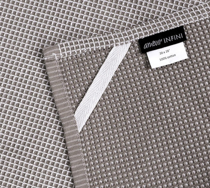 Kitchen Towels|2 Stripe + 2 Waffle Cotton Dish Towels for Drying Dishes|28X20 Inch Kitchen Hand Towels,Tea Towels,Dish Towels for Kitchen|Quick Drying Absorbent Fall Kitchen Towels|Beige