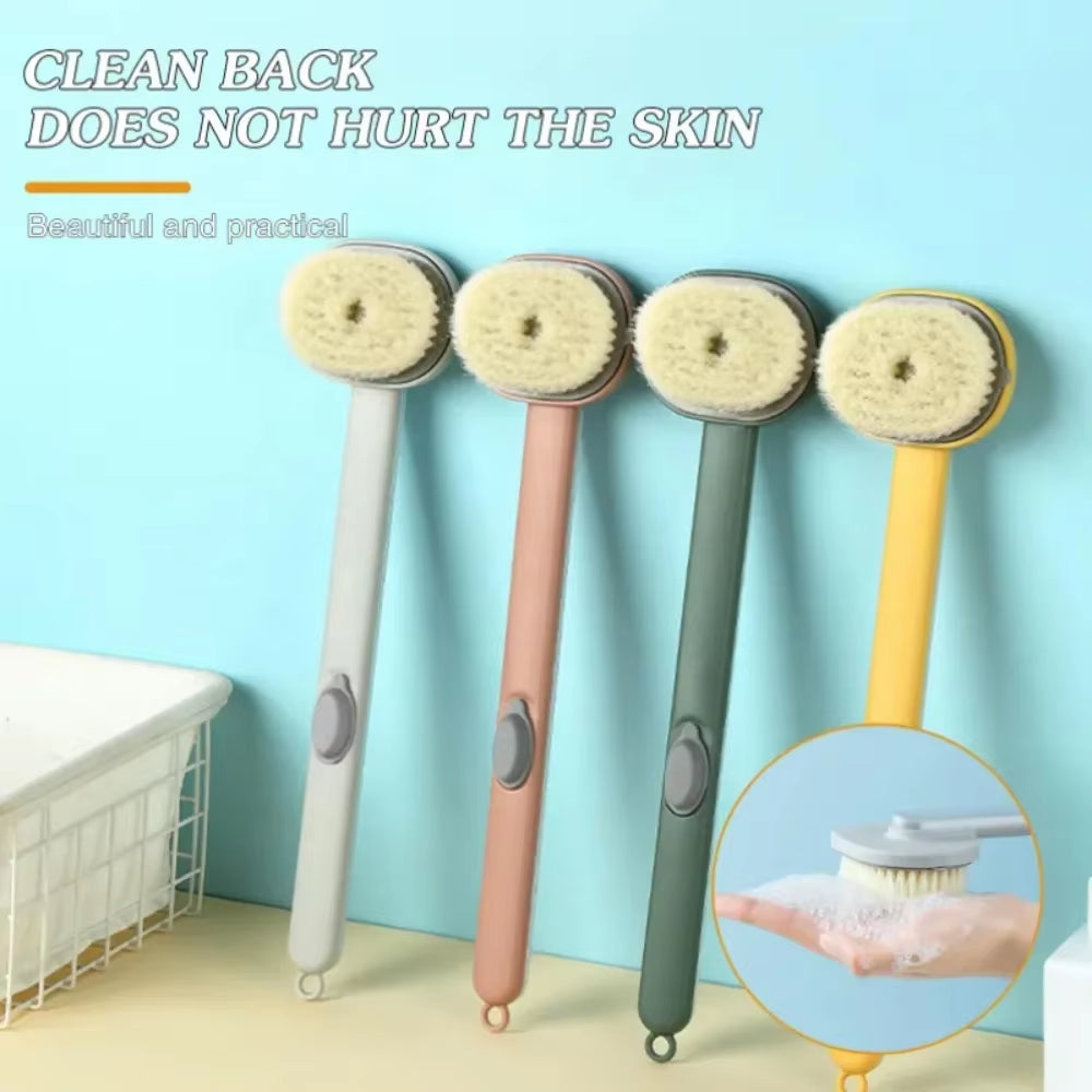 GlowScrub™ Long Handle Bath Brush – Exfoliating Shower Sponge with Built-In Liquid Dispenser for Full-Body Cleanse